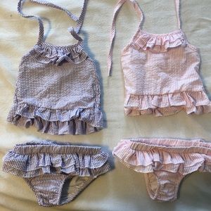 2 seersucker bathing suits